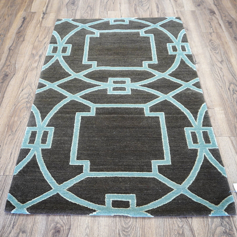3×5-ft Cloister Applewood – Hand-Knotted Wool Rug with Silk Accents, 348, 20092676
