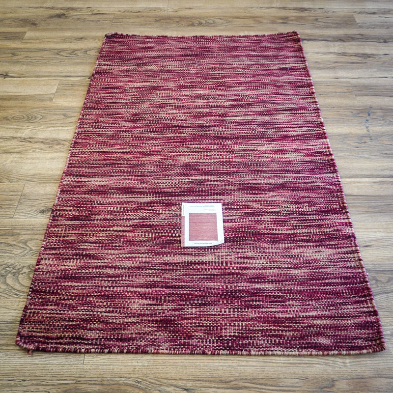 3×5-ft Impression Wine – Flatwoven Wool Rug, 347
