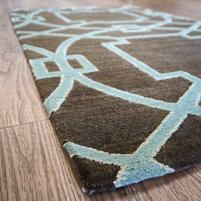 3×5-ft Cloister Applewood – Hand-Knotted Wool Rug with Silk Accents, 348, 20092676