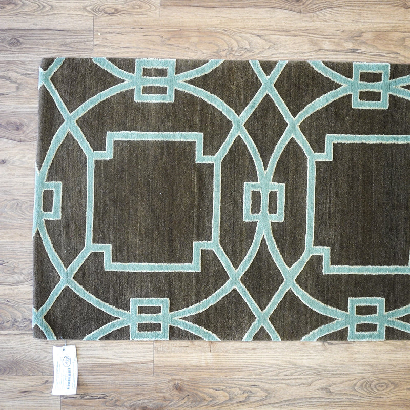 3×5-ft Cloister Applewood – Hand-Knotted Wool Rug with Silk Accents, 348, 20092676