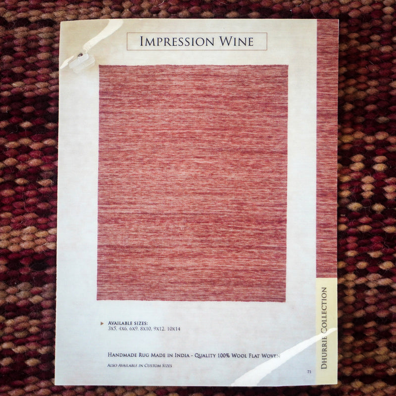 3×5-ft Impression Wine – Flatwoven Wool Rug, 347