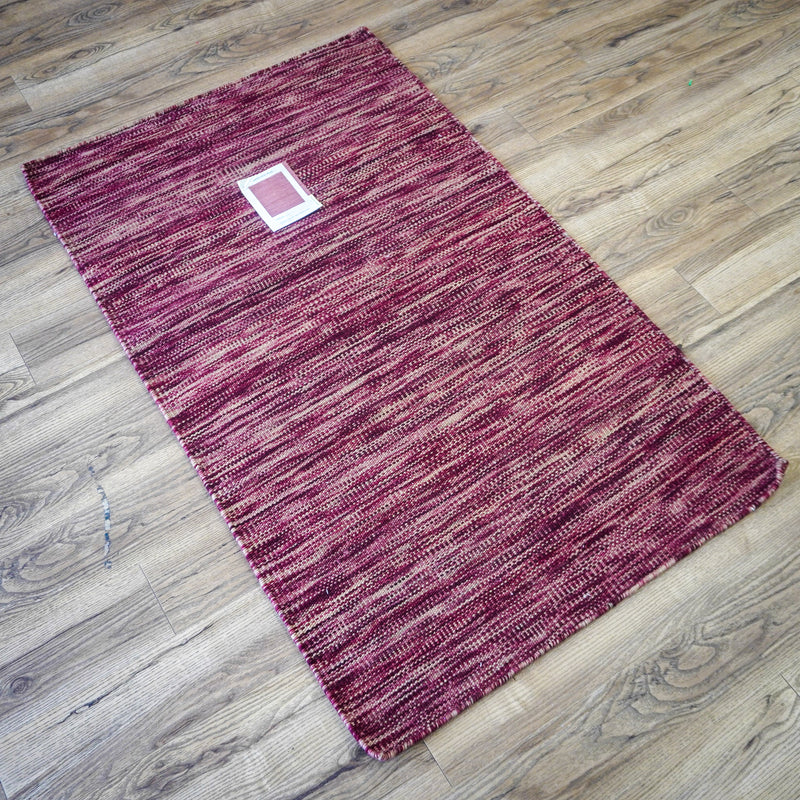 3×5-ft Impression Wine – Flatwoven Wool Rug, 347