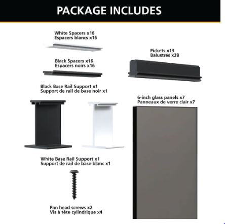 Peak RailBlazers Aluminum Deck Railing with Tempered Glass Panel Kit
