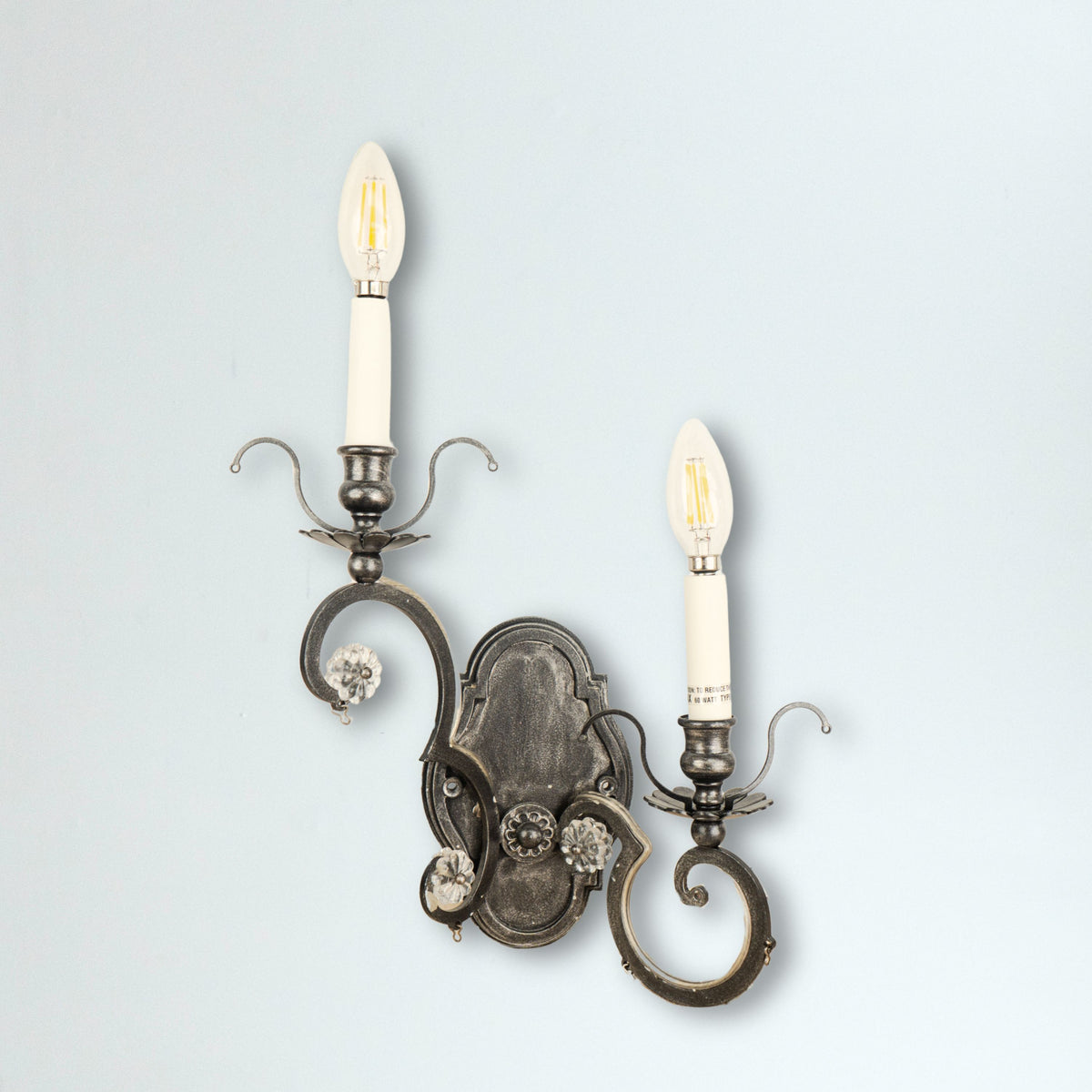 2-Light Wall Sconce in Black