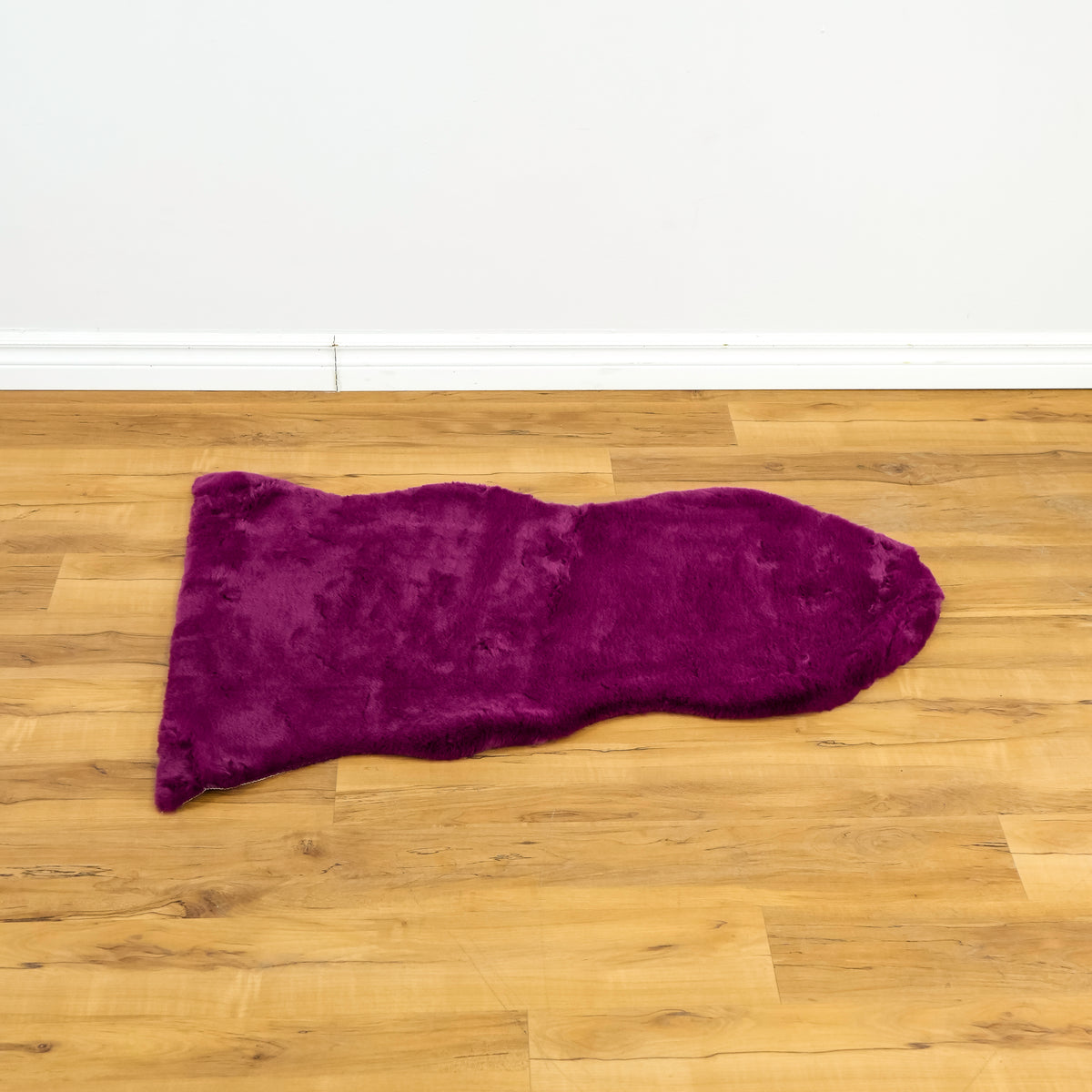 Faux Rabbit Fur Rug- 29" x 42"- Boysenberry