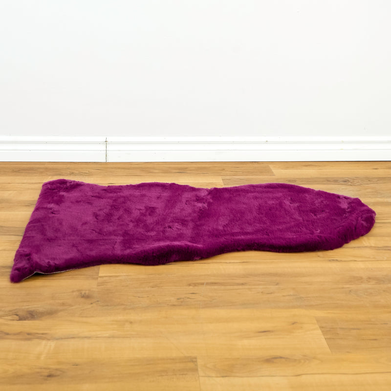 Faux Rabbit Fur Rug- 29" x 42"- Boysenberry