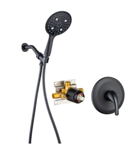 RAINLEX 6: Matte Black Single-Handle 6-Spray Shower Faucet with Handheld