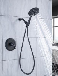 RAINLEX 6: Matte Black Single-Handle 6-Spray Shower Faucet with Handheld