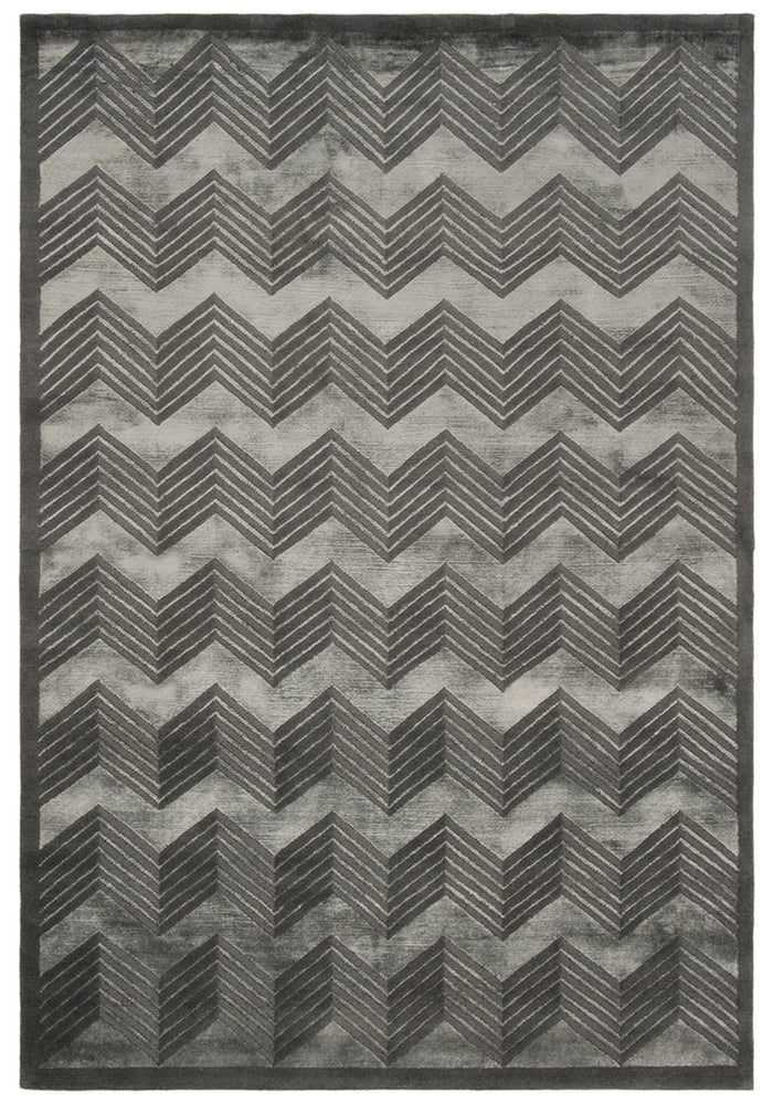 6 x 9 ft- Ralph Lauren Monroe Chevron Wool / Viscose Rug- RLR6725C-6