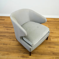 Barrel Back Grey Lounge Accent Chair