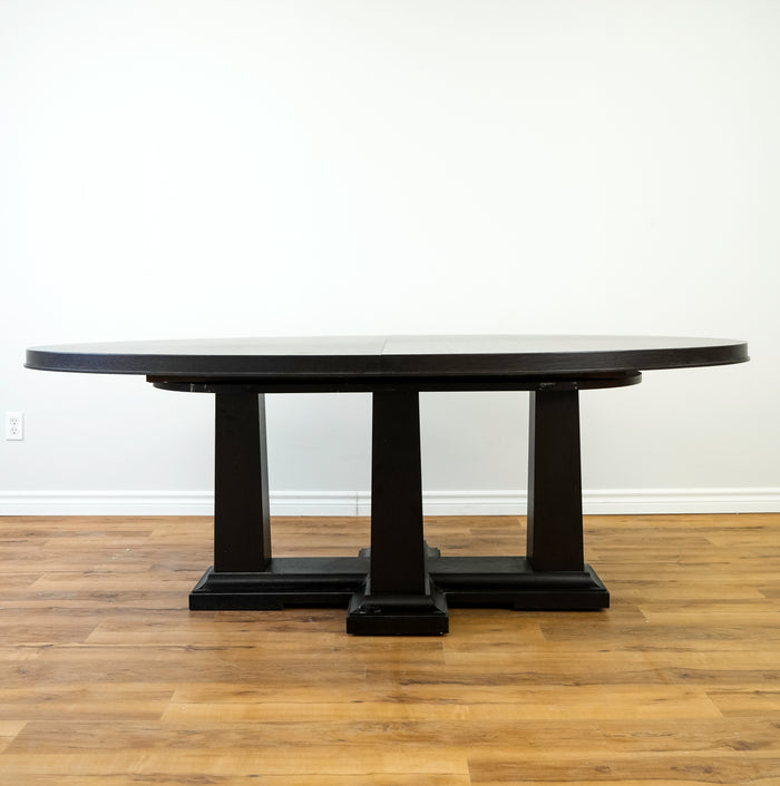 Extendable Oval Wood Dining Table