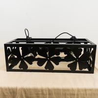 Rectangular black metal chandelier - 23.8 x 9.8