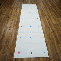 2' x 10' White Rug with Blue Dots and Camel Pattern