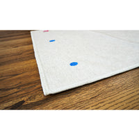 2' x 10' White Rug with Blue Dots and Camel Pattern