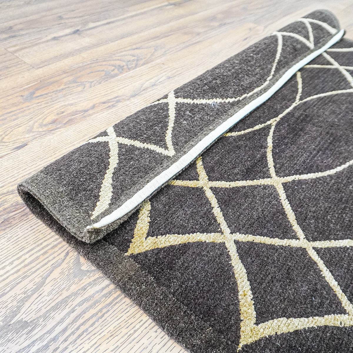 3' x 5' Brown & Beige Wool-Silk Area Rug, 20069380