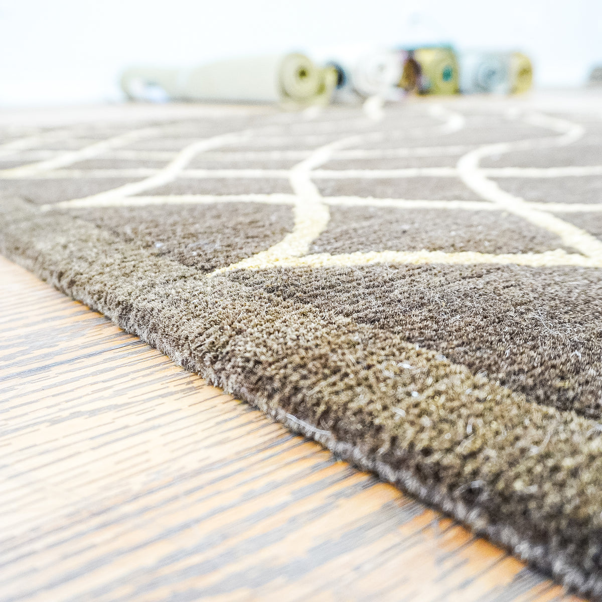 3' x 5' Brown & Beige Wool-Silk Area Rug, 20069380