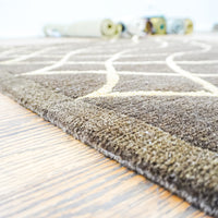 3' x 5' Brown & Beige Wool-Silk Area Rug, 20069380