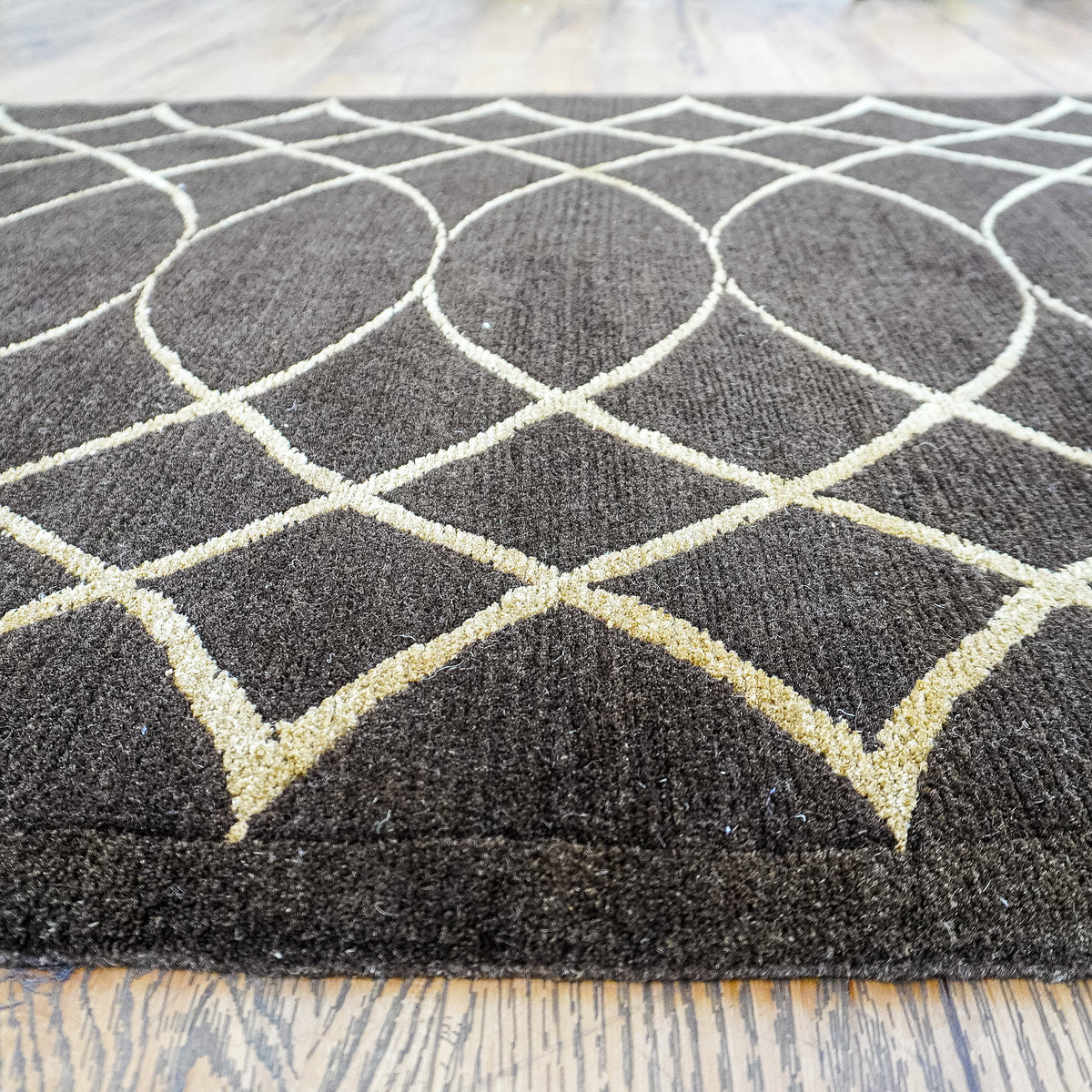 3' x 5' Brown & Beige Wool-Silk Area Rug, 20069380