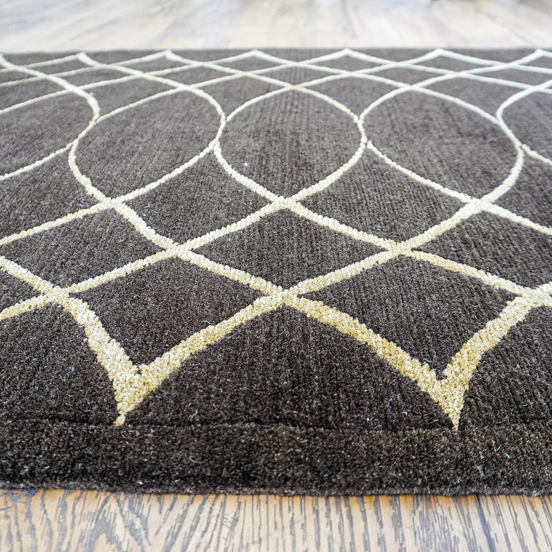 3' x 5' Brown & Beige Wool-Silk Area Rug, 20069380