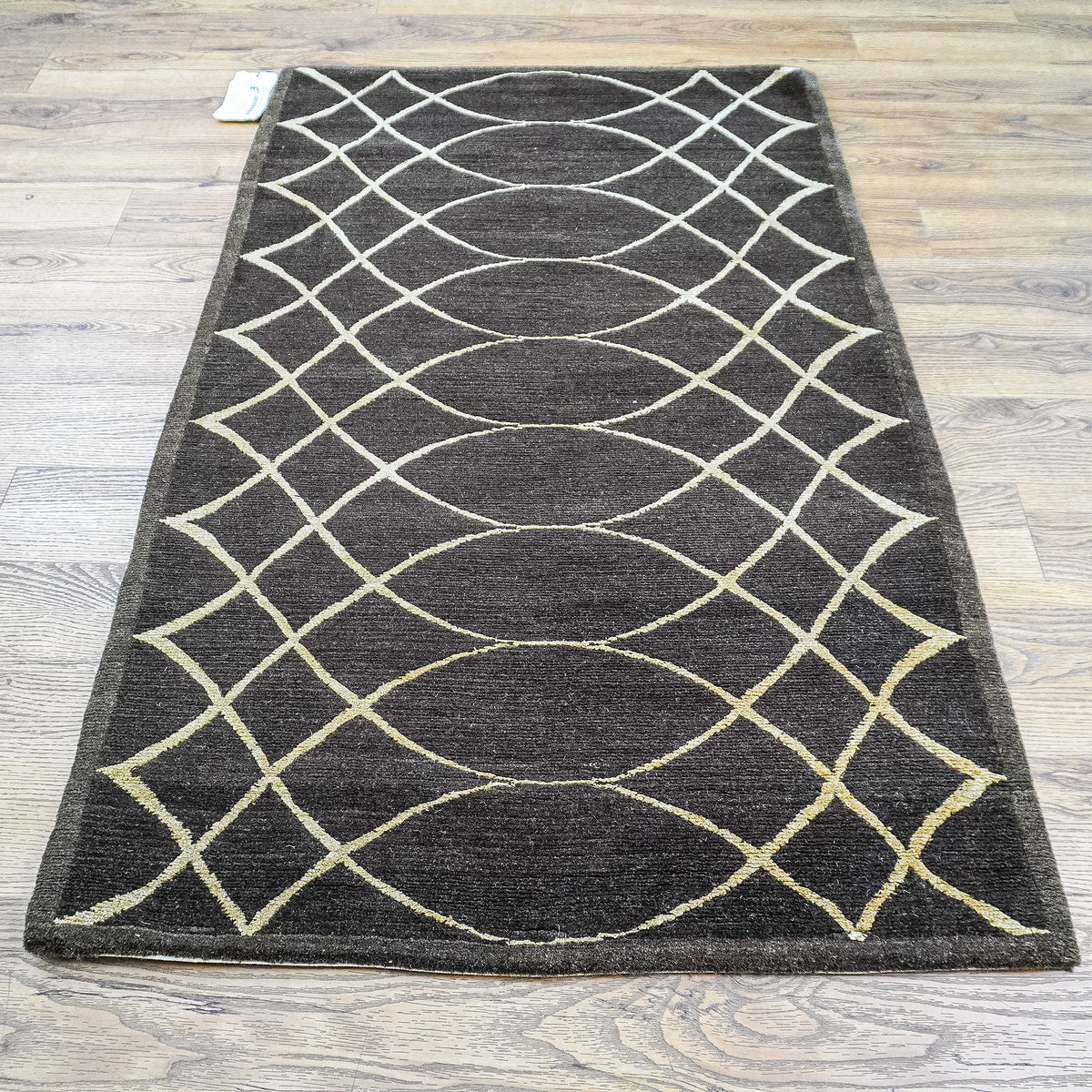 3' x 5' Brown & Beige Wool-Silk Area Rug, 20069380