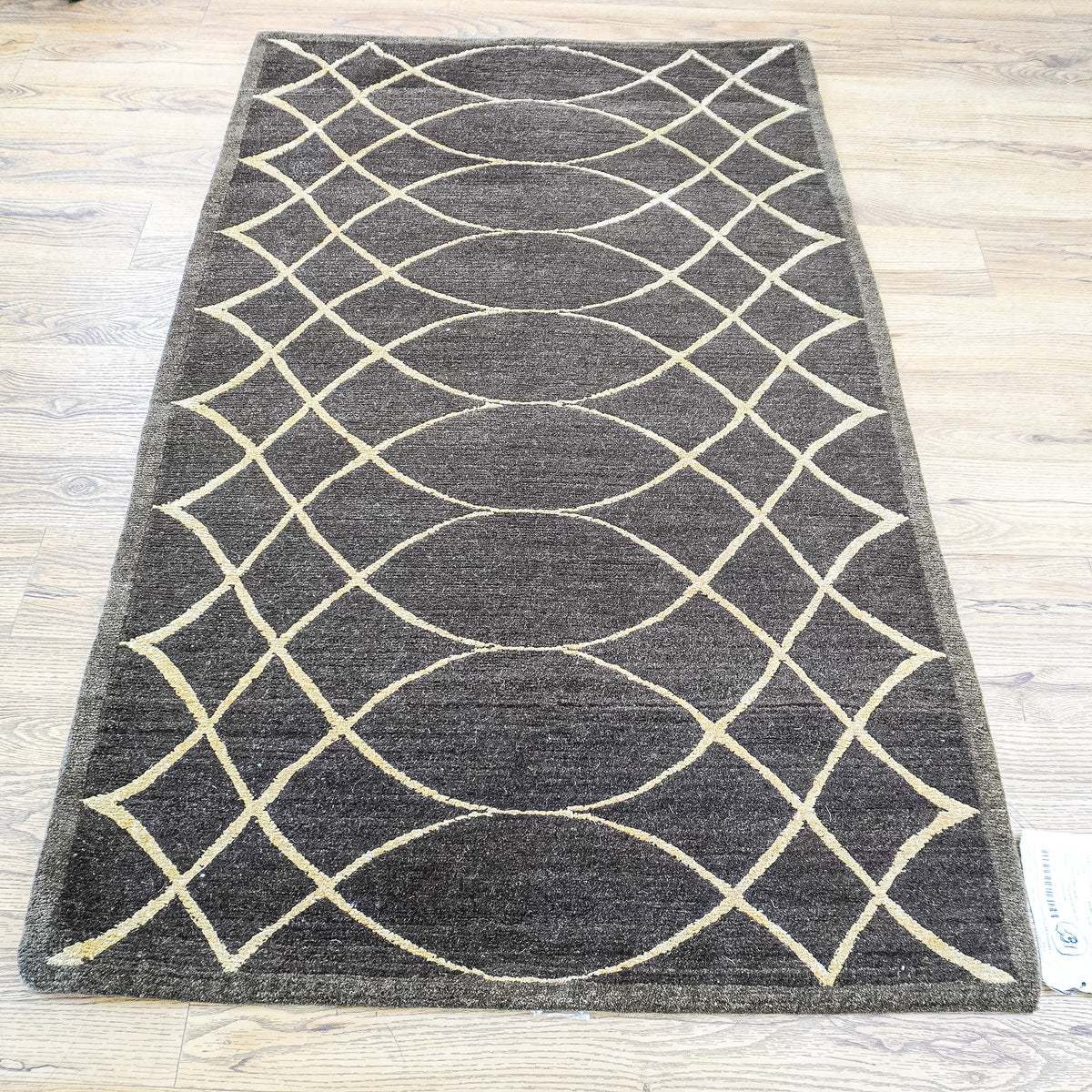 3' x 5' Brown & Beige Wool-Silk Area Rug, 20069380