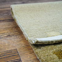 3' x 5' Green Wool Area Rug – Textured Geometric Pattern, 20083891