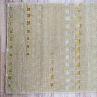 3' x 5' Green Wool Area Rug – Textured Geometric Pattern, 20083891