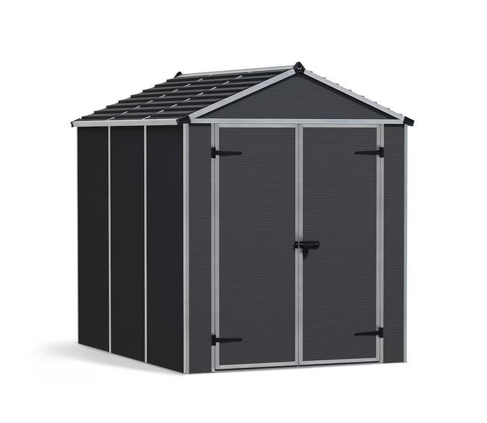 CANOPIA by PALRAM Rubicon 6 ft. x 8 ft. Dark Gray Garden Storage Shed