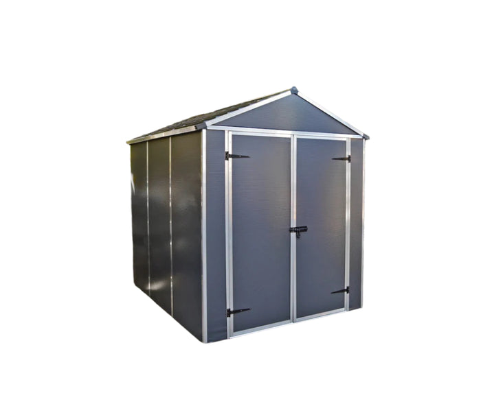 CANOPIA by PALRAM Rubicon 6 ft. x 8 ft. Dark Gray Garden Storage Shed
