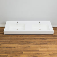 51-inch Porcelain Countertop Double Sink in White