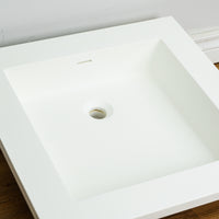 22-inch Square Porcelain Countertop Sink in White