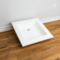 22-inch Square Porcelain Countertop Sink in White