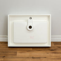 24-inch Porcelain Drop-in Offset Basil Sink in White