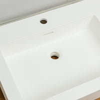 24-inch Porcelain Drop-in Offset Basil Sink in White