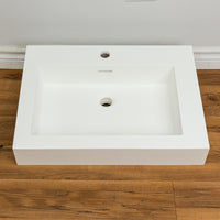 24-inch Porcelain Drop-in Offset Basil Sink in White