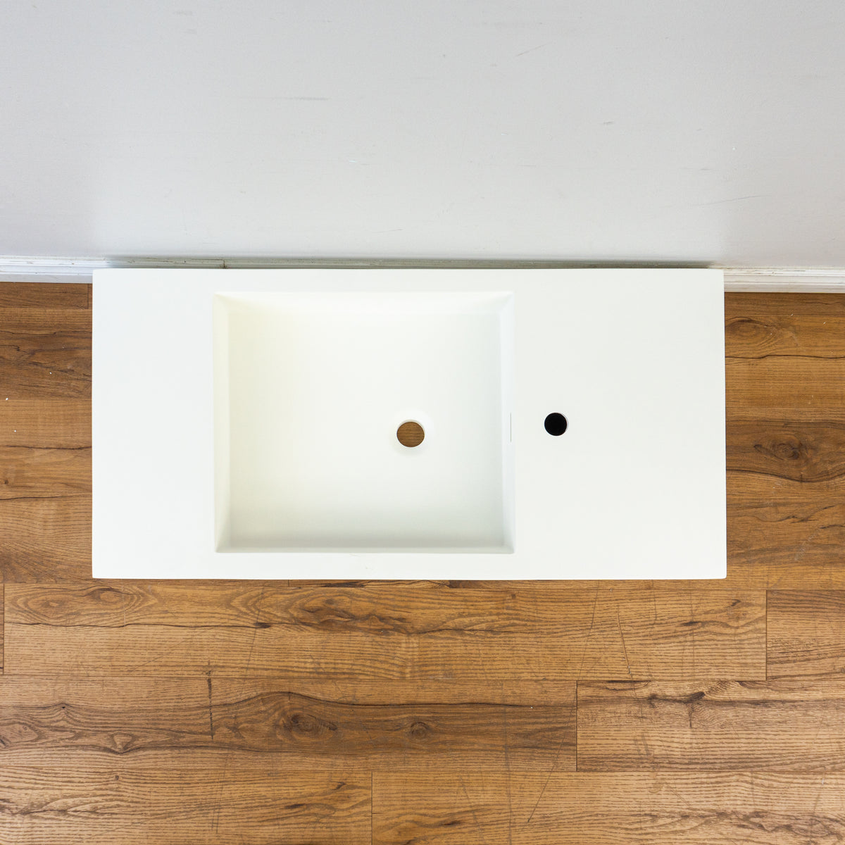 36-inch Porcelain Sink in White - Right Side Faucet