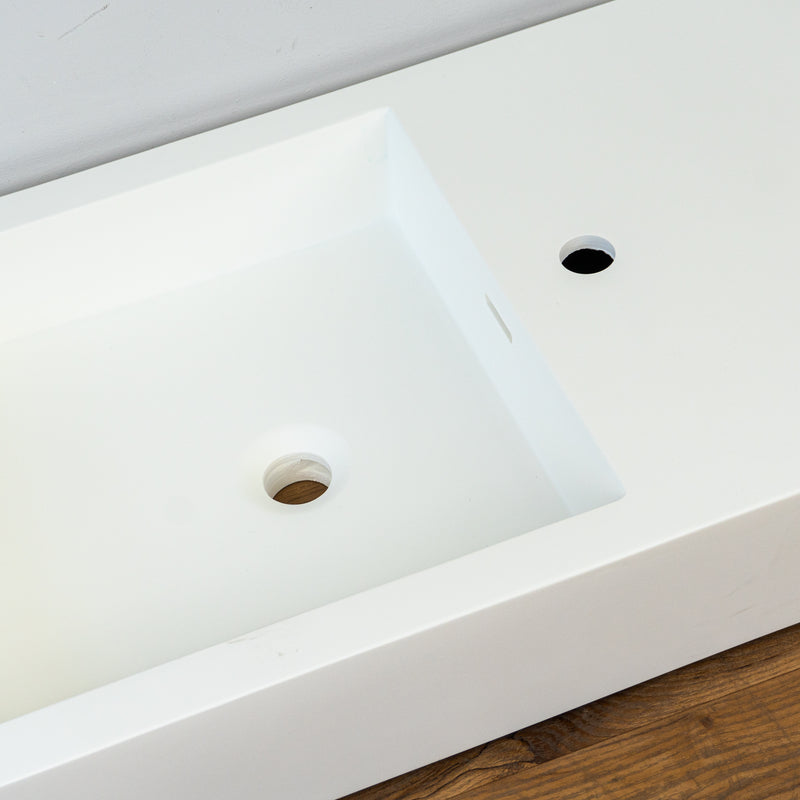 36-inch Porcelain Sink in White - Right Side Faucet