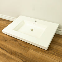 36-inch Porcelain Countertop Sink in White