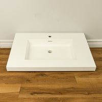 36-inch Porcelain Countertop Sink in White