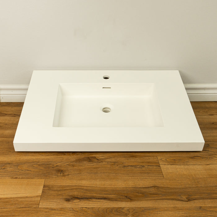 36-inch Porcelain Countertop Sink in White