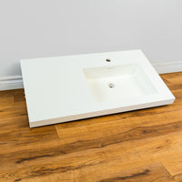 36" SolidTech White Single Sink