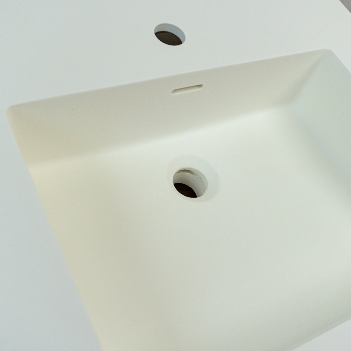 36" SolidTech White Single Sink