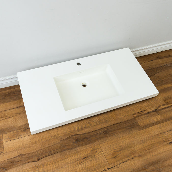 39-inch Porcelain Countertop Sink in White