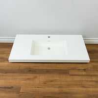 39-inch Porcelain Countertop Sink in White