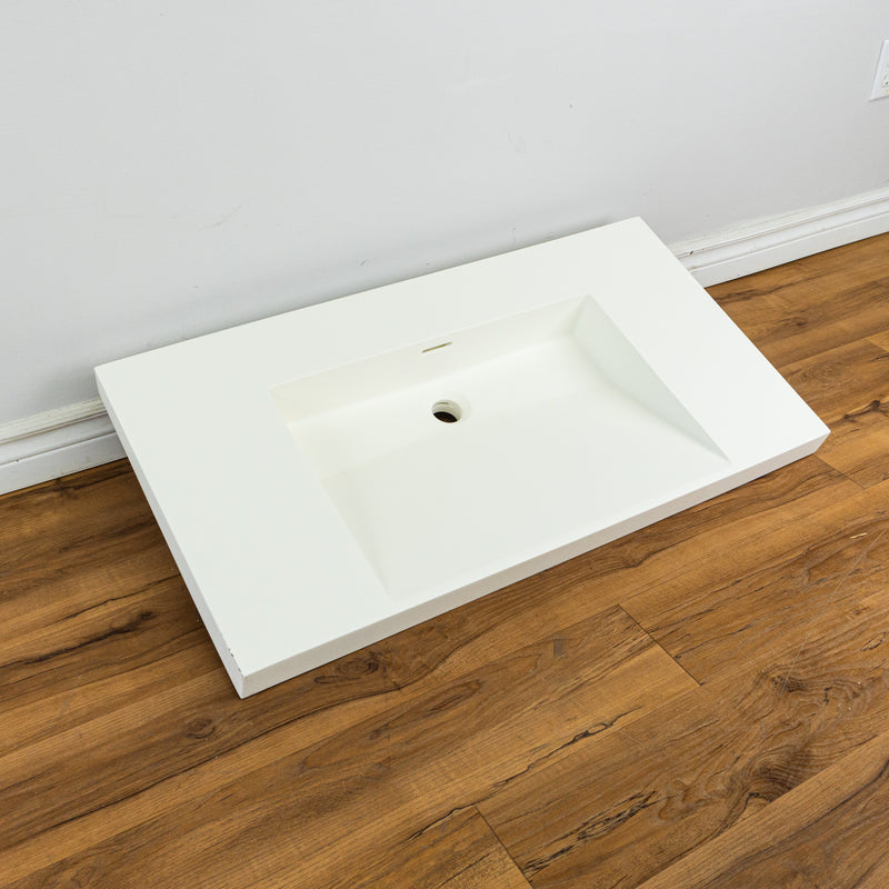 48-inch Porcelain Countertop Sink in White