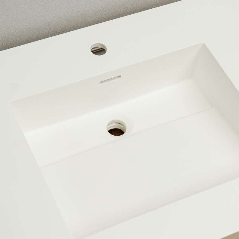 33-inch Porcelain Countertop Sink in White