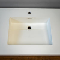 72-inch White Porcelain Lavatory Countertop with Single Sink - Tridel 72C Minimalistic Bathroom Vanity Top