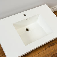 32-inch Porcelain Drop-in Right Side Drain Sink in White