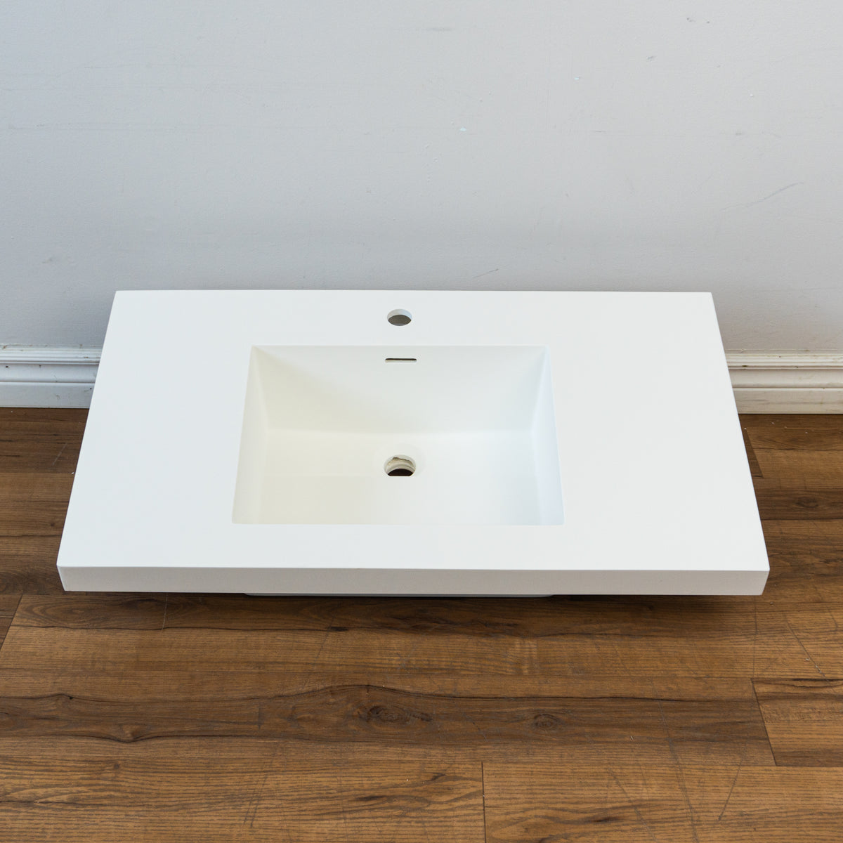 33-inch Porcelain Drop-in Left Side Drain Sink in White