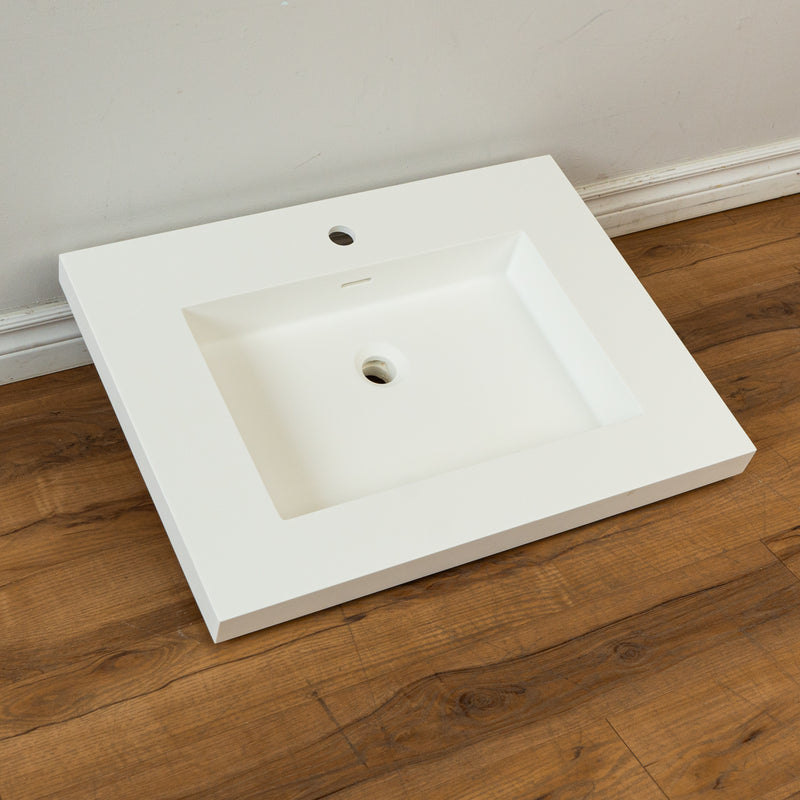 28-inch Porcelain Drop-in Sink in White